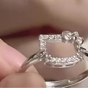 Silver Bow Hello Kitty Accent Ring Adjustable Sizing NWT